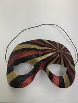 Mask - Black, Gold, Red Glitter