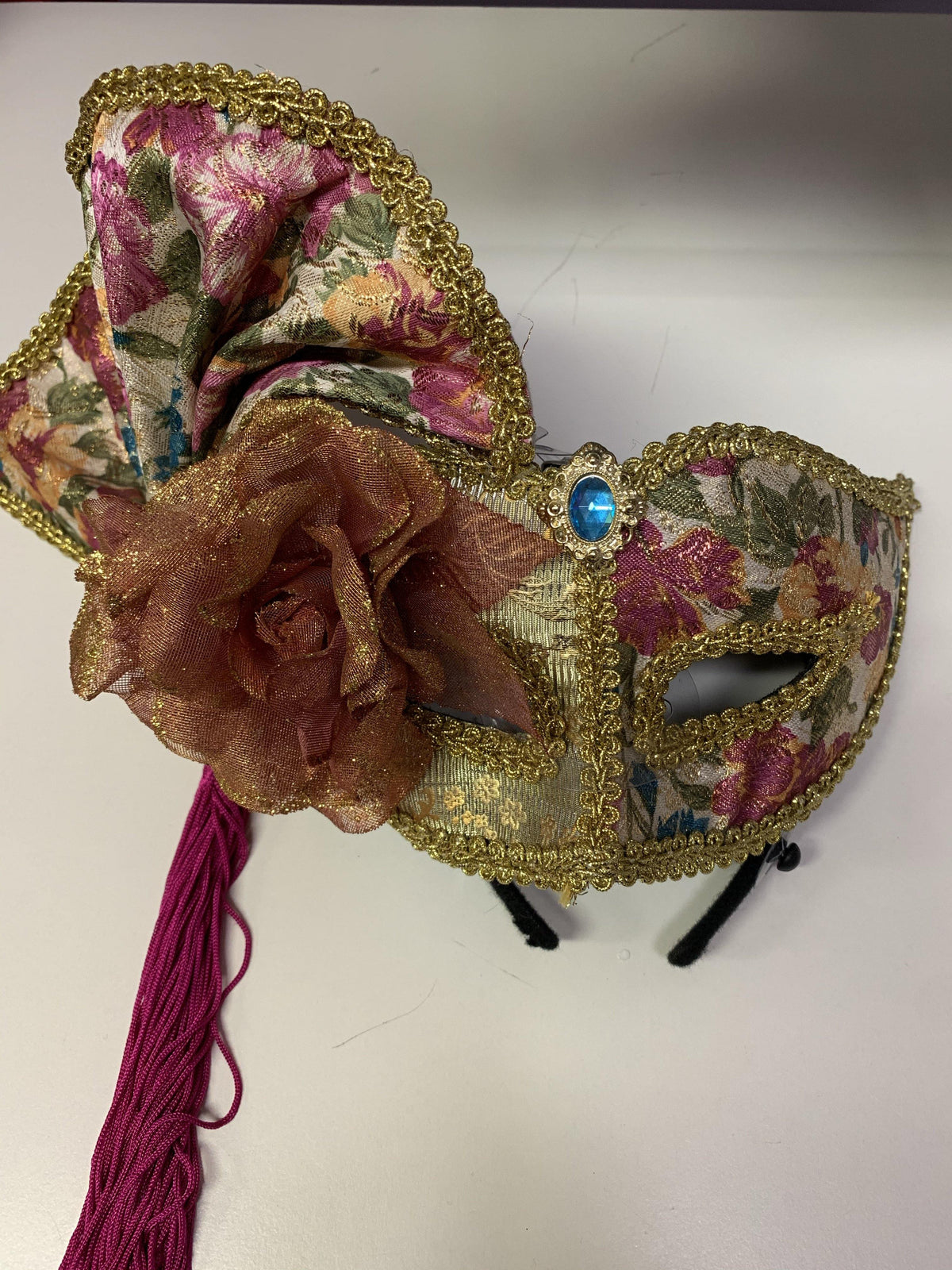 Mask - Pink/Gold/Floral  Dancewear Australia