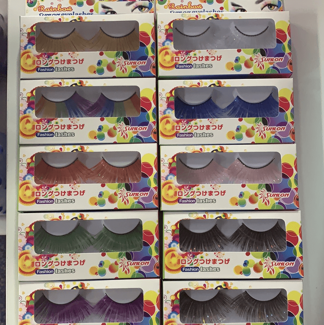 coloured tinsel eyelashes
