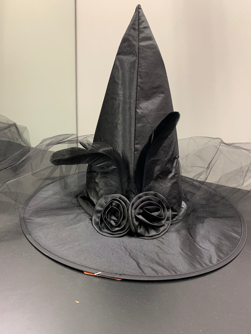 Witch Hat - PVC with flower & tulle