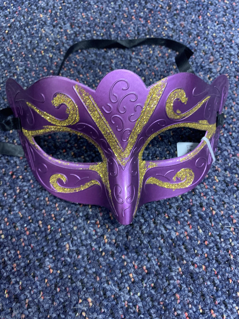 Mask - Purple with Gold Glitter Trim
