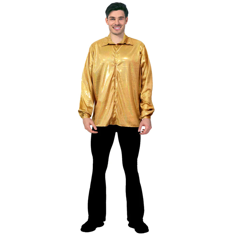 gold disco shirt mens costume