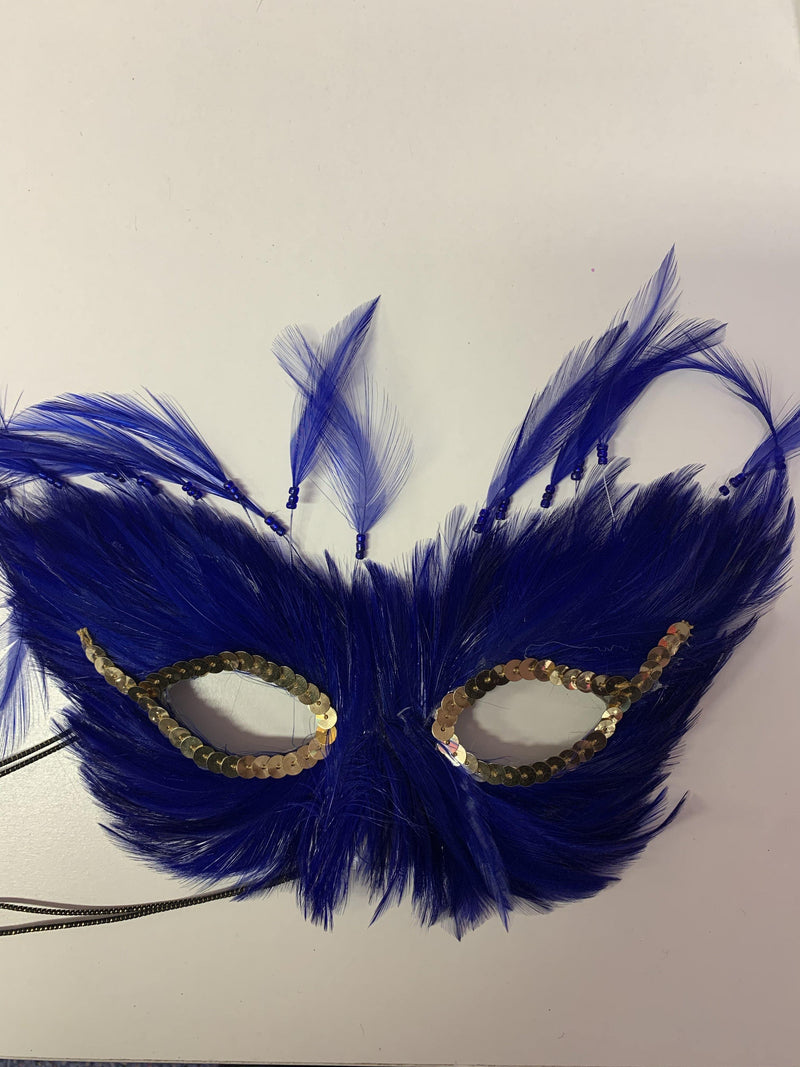 Mask - Blue Feathers