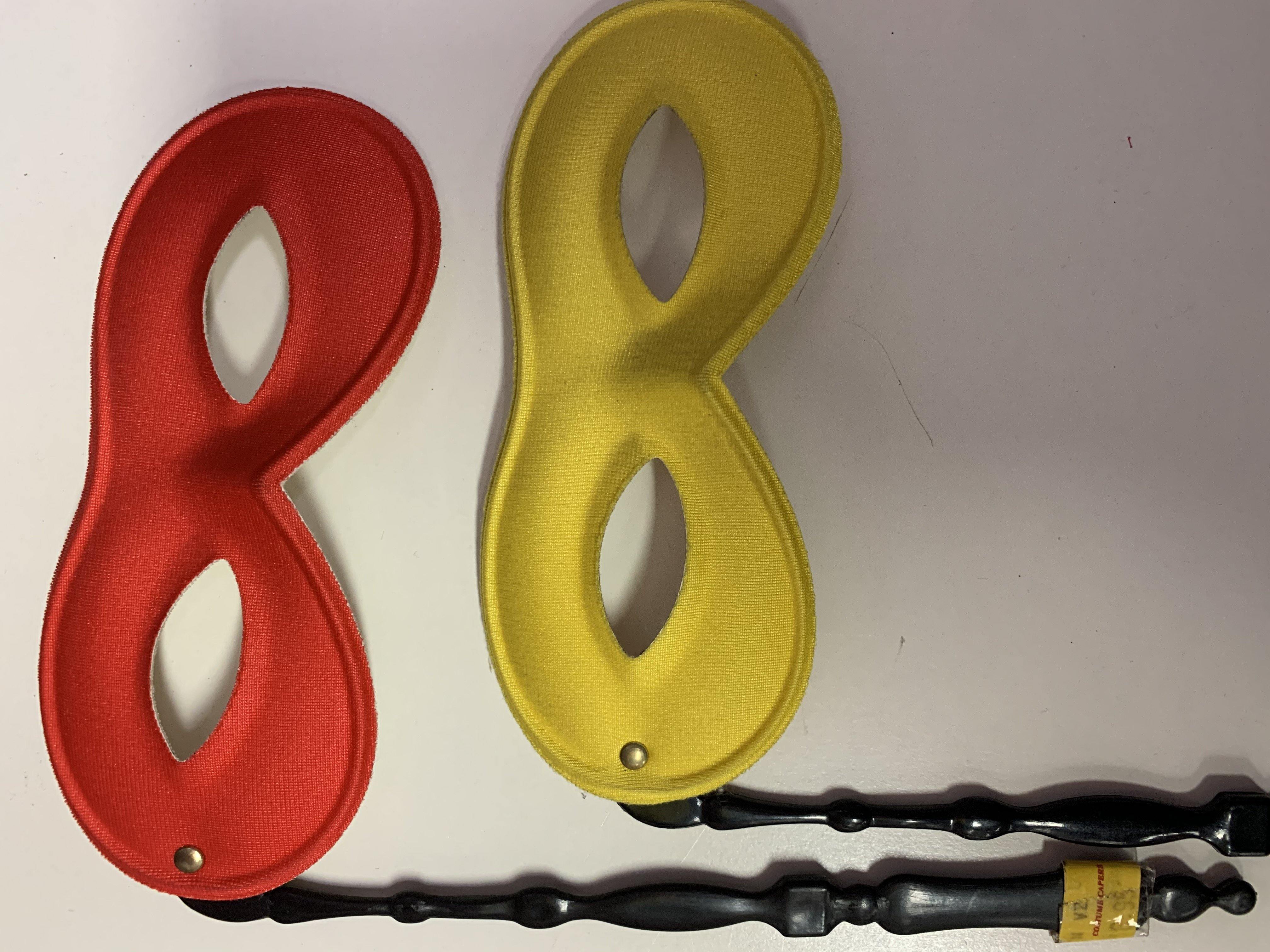 Mask on Stick - Red or Yellow  Dancewear Australia