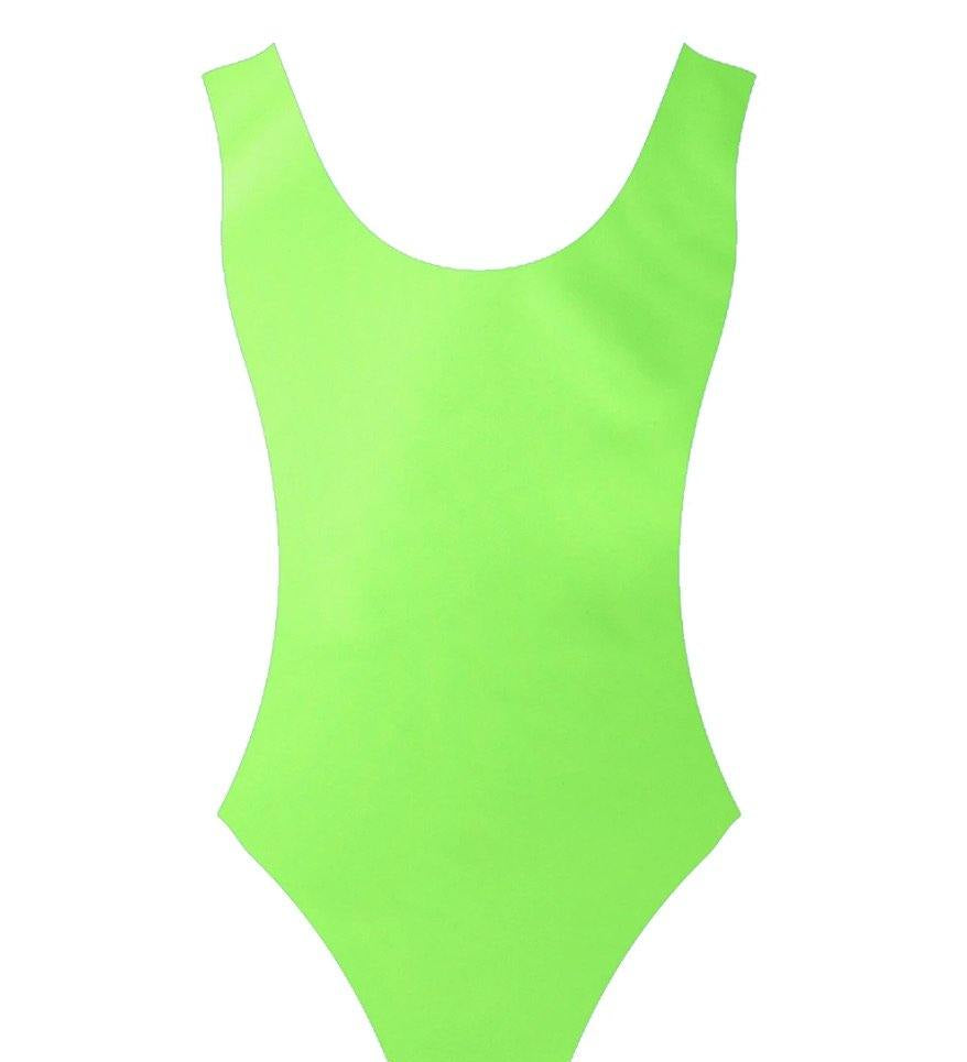1980s neon green leotard costume