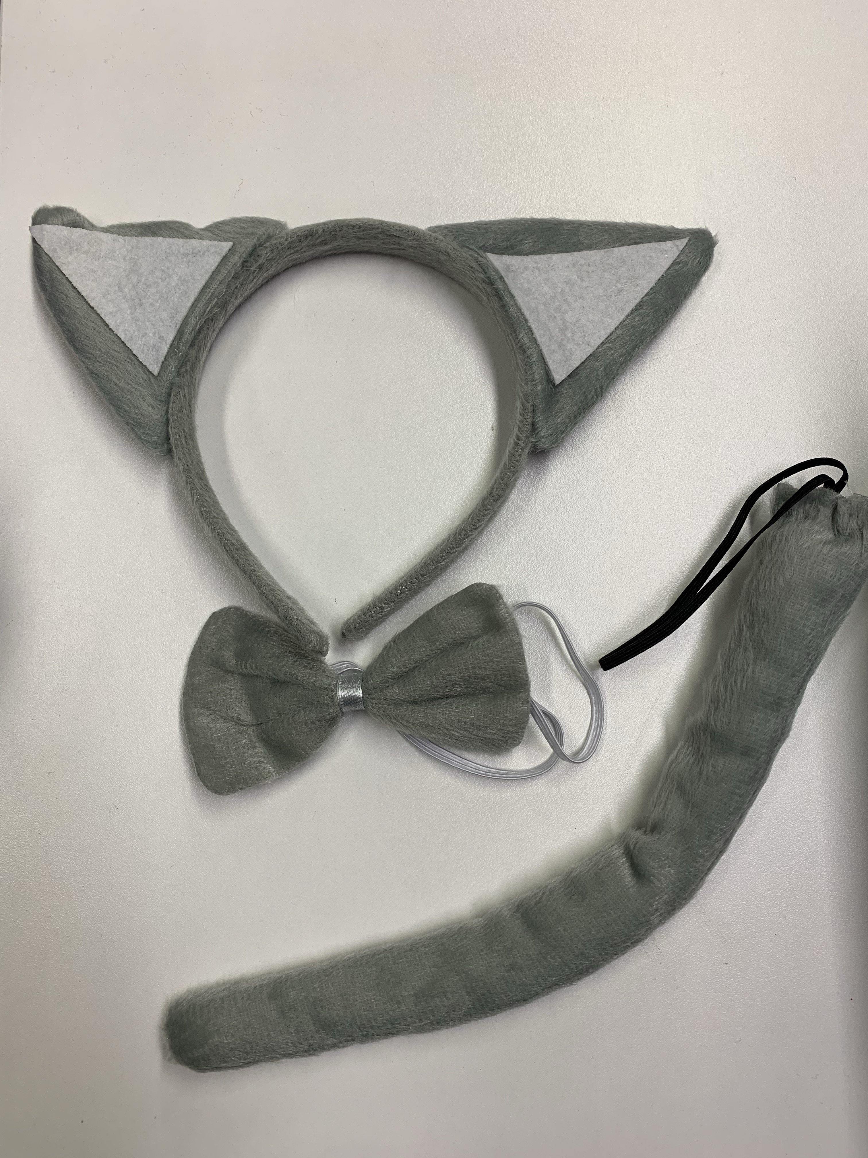 animals headband tail bowtie set dress up fancy animal costume wolf 