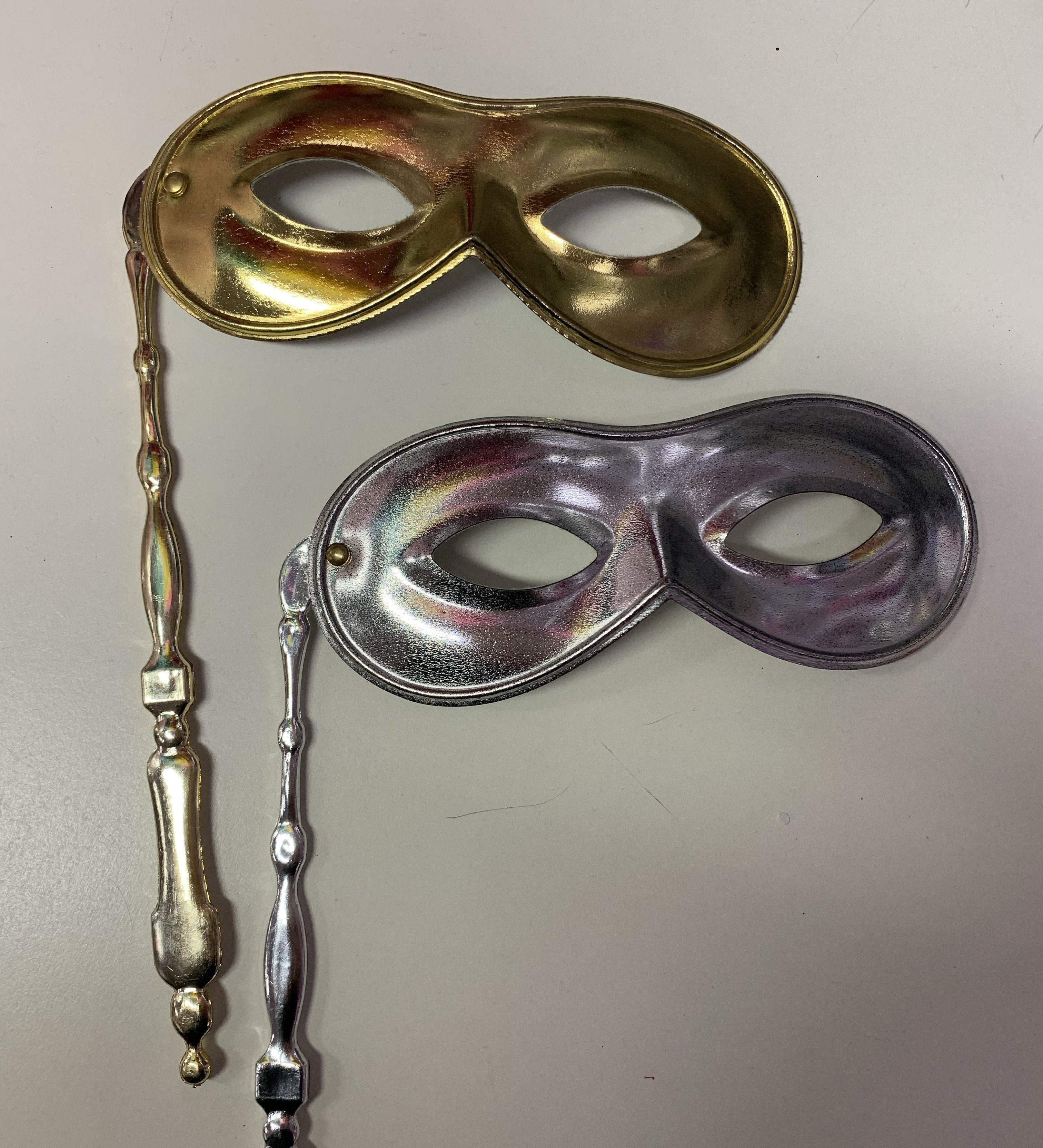 Mask on Stick - Gold or Silver  Dancewear Australia