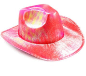 red metallic cowboy hat