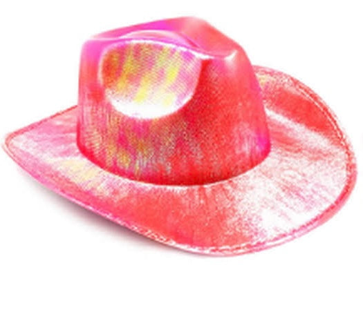 red metallic cowboy hat