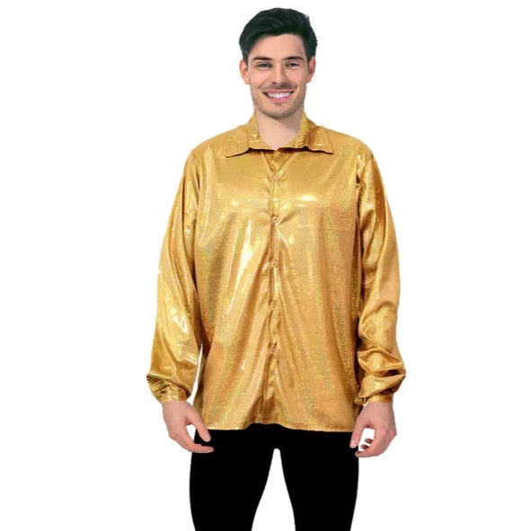 gold disco shirt mens costume