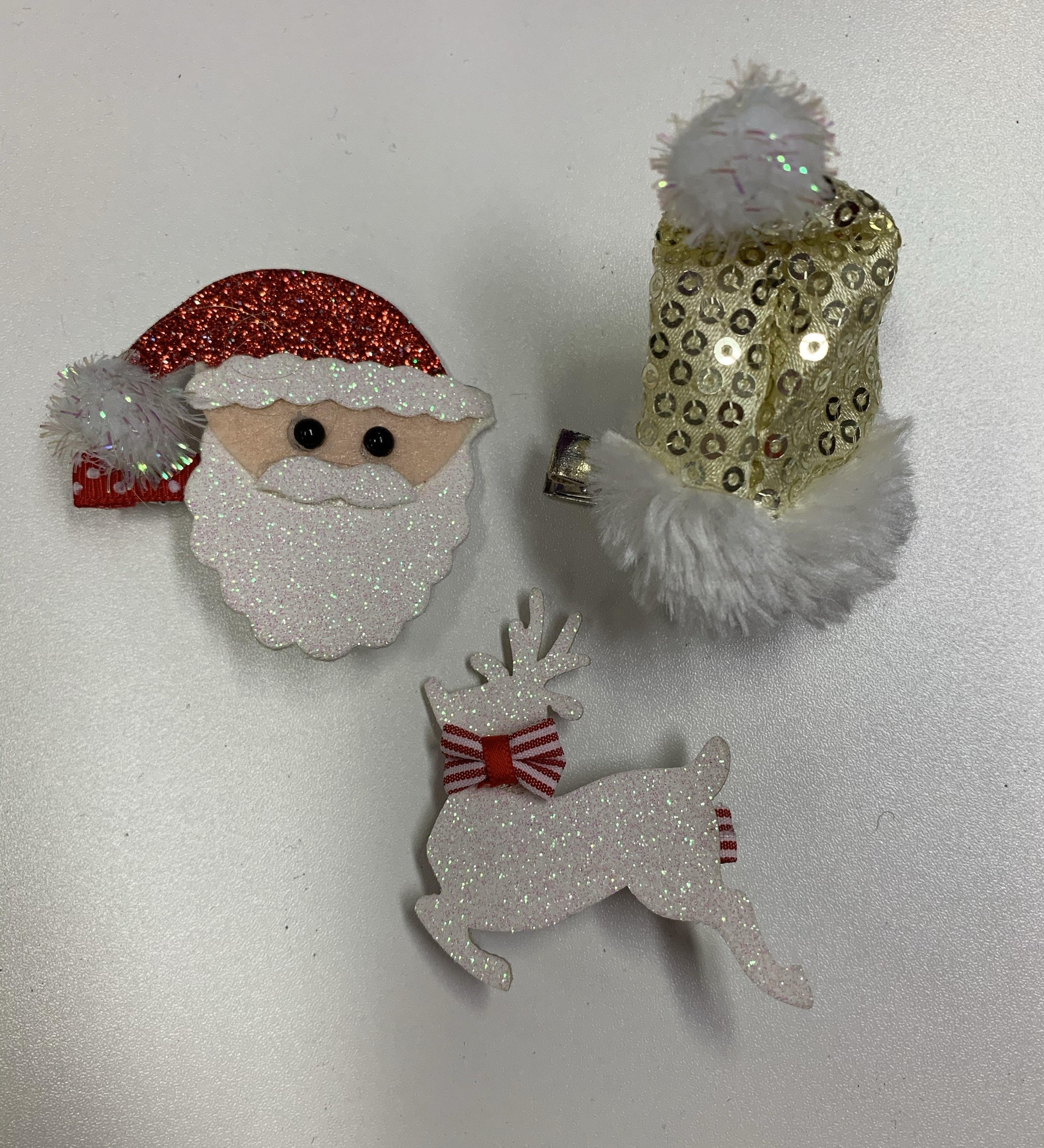 christmas hair clips 