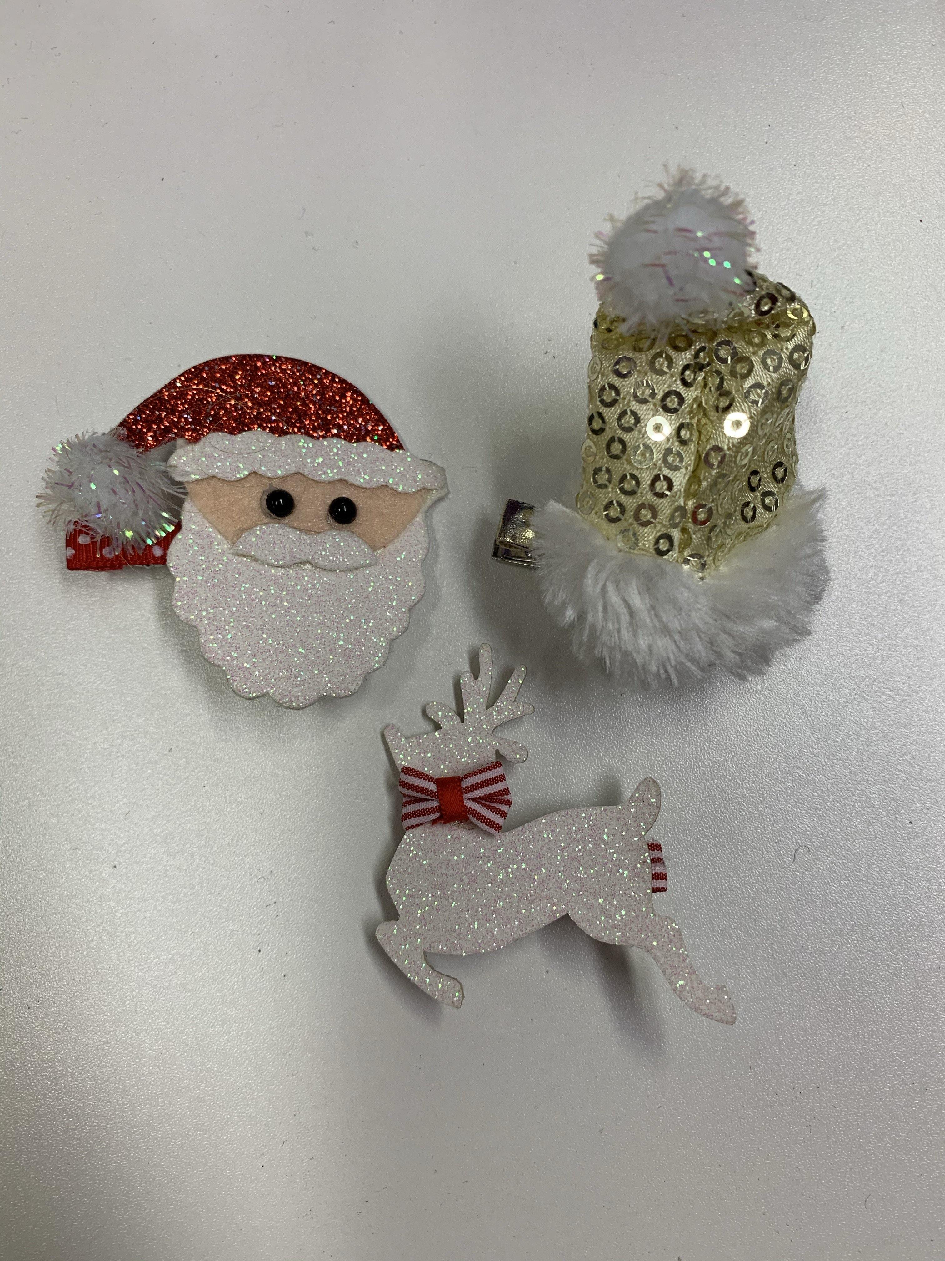 christmas hair clips 