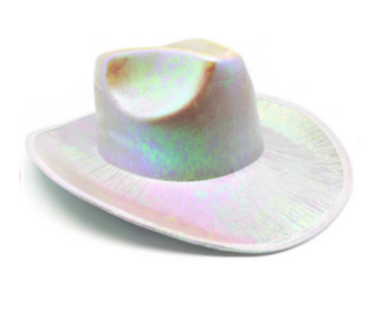 white metallic cowboy space hat