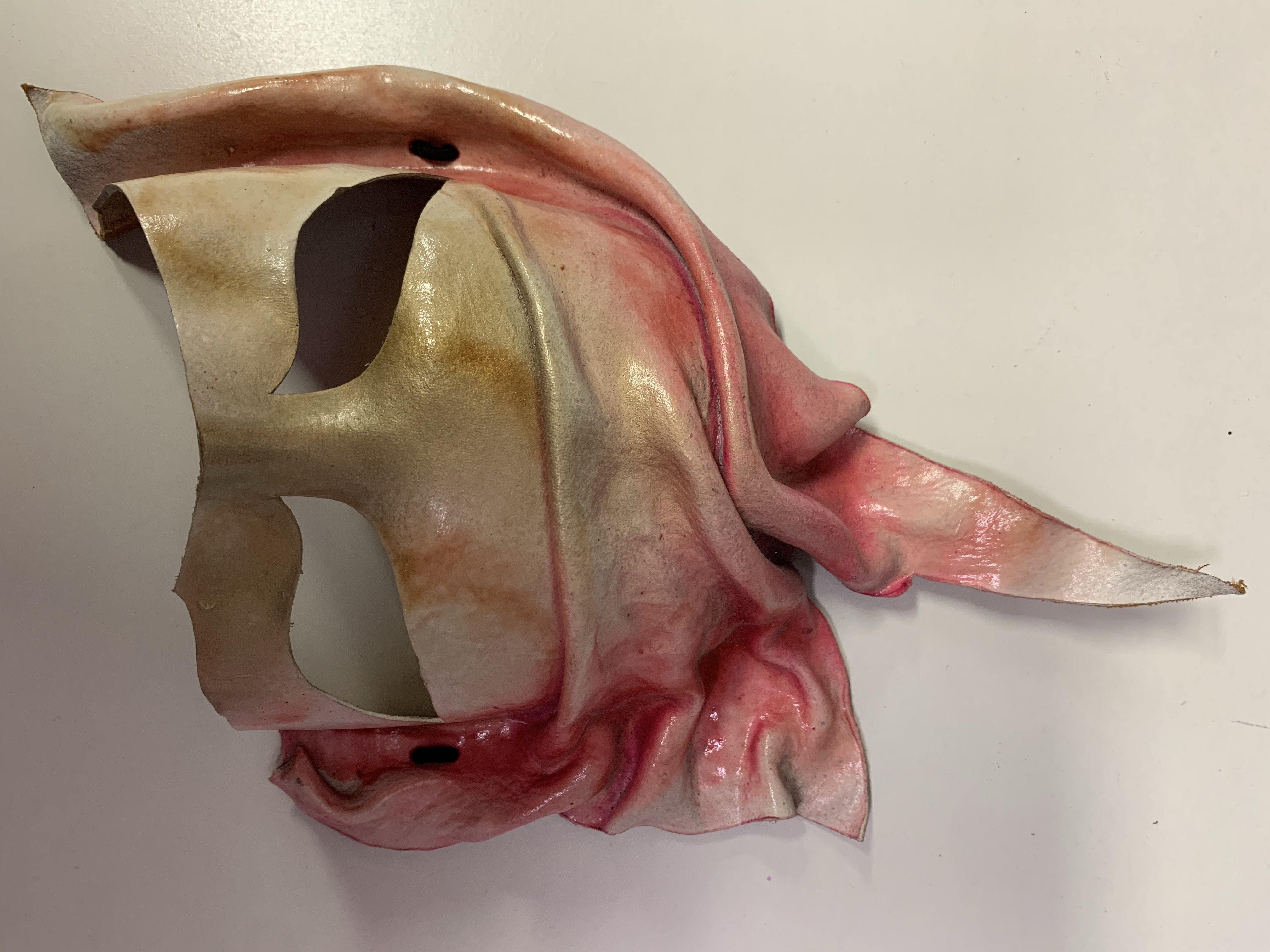 Mask - Leather Pink Horn  Dancewear Australia