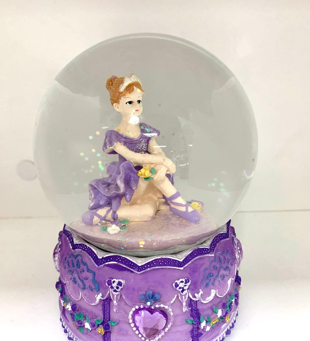 ballerina snowglobe purple