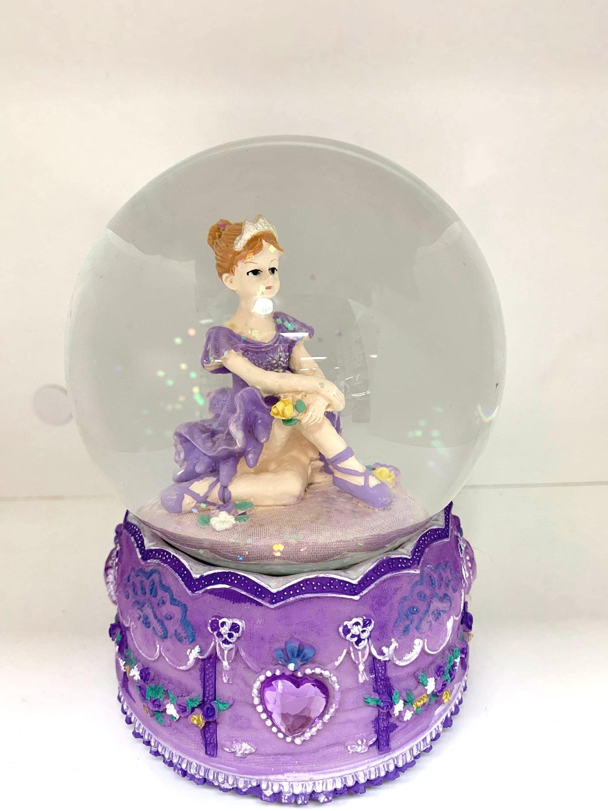 ballerina snowglobe purple