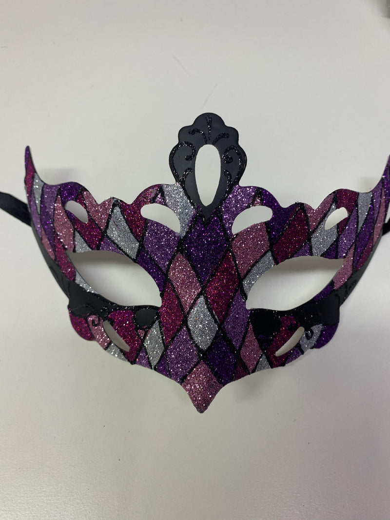 Mask - Purple Pink Silver Black Glitter