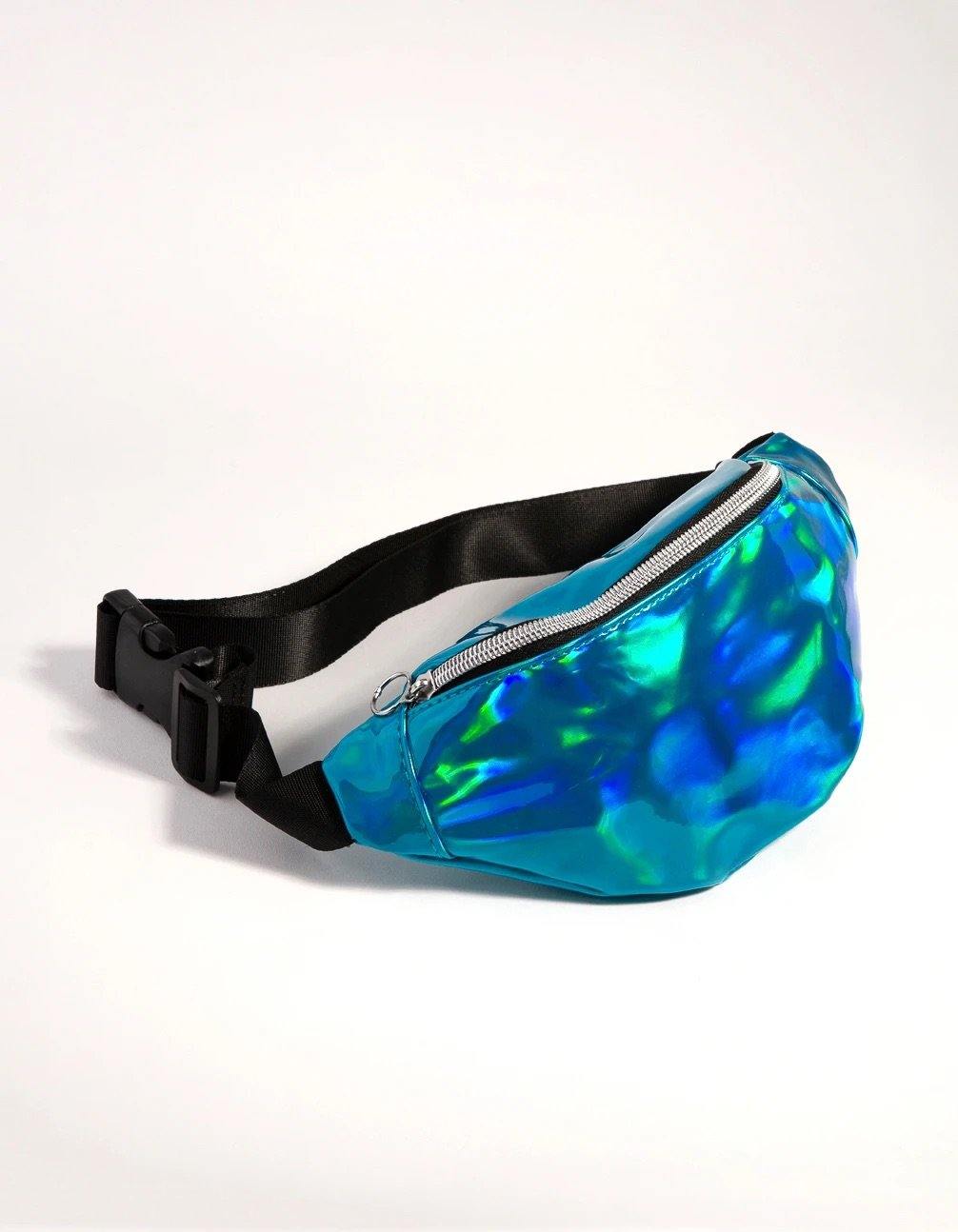 1980s iridescent bum bag neon 