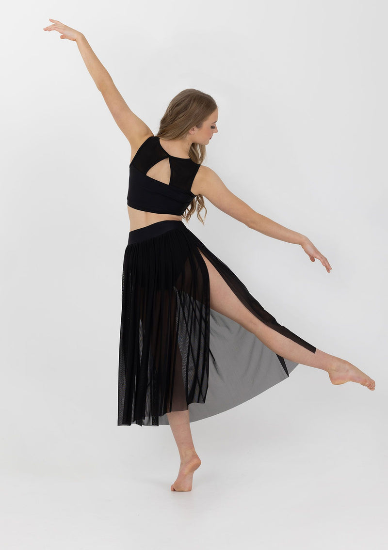 mesh lyrical skirt dance costume