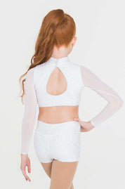 Long Sleeve Sequin Crop Top Studio 7 Dancewear Australia Nunawading