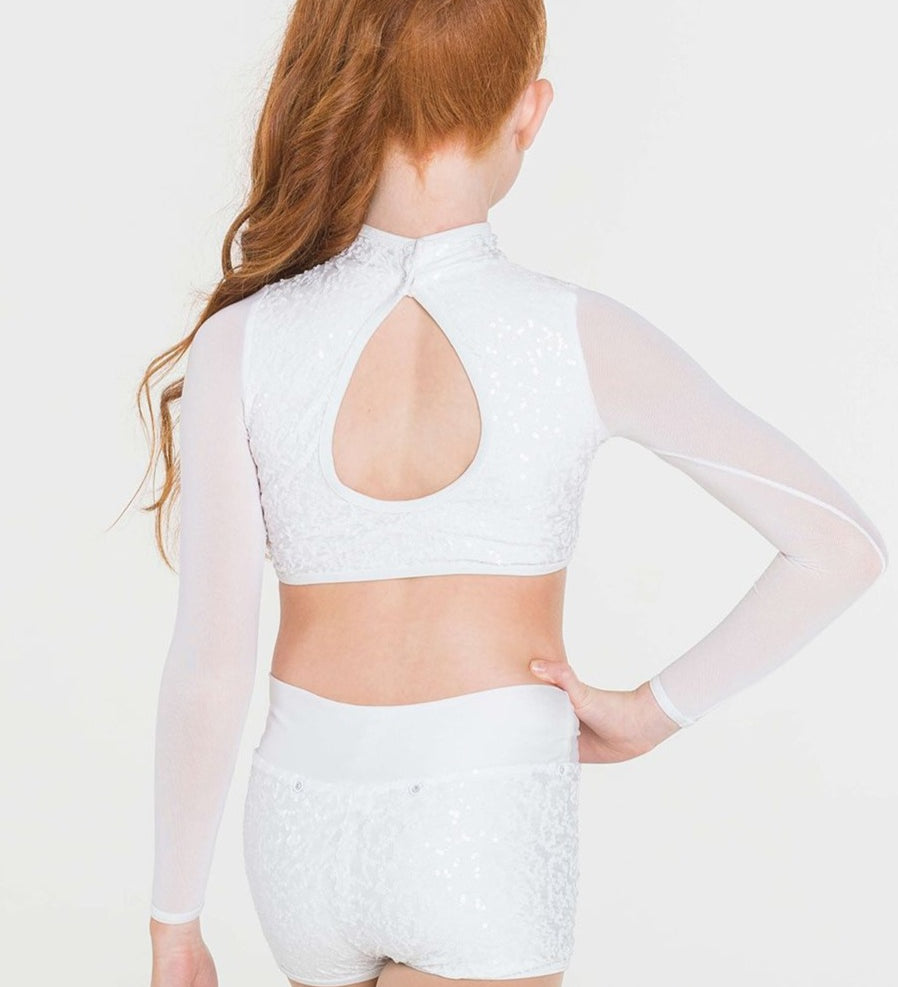 Long Sleeve Sequin Crop Top Studio 7 Dancewear Australia Nunawading