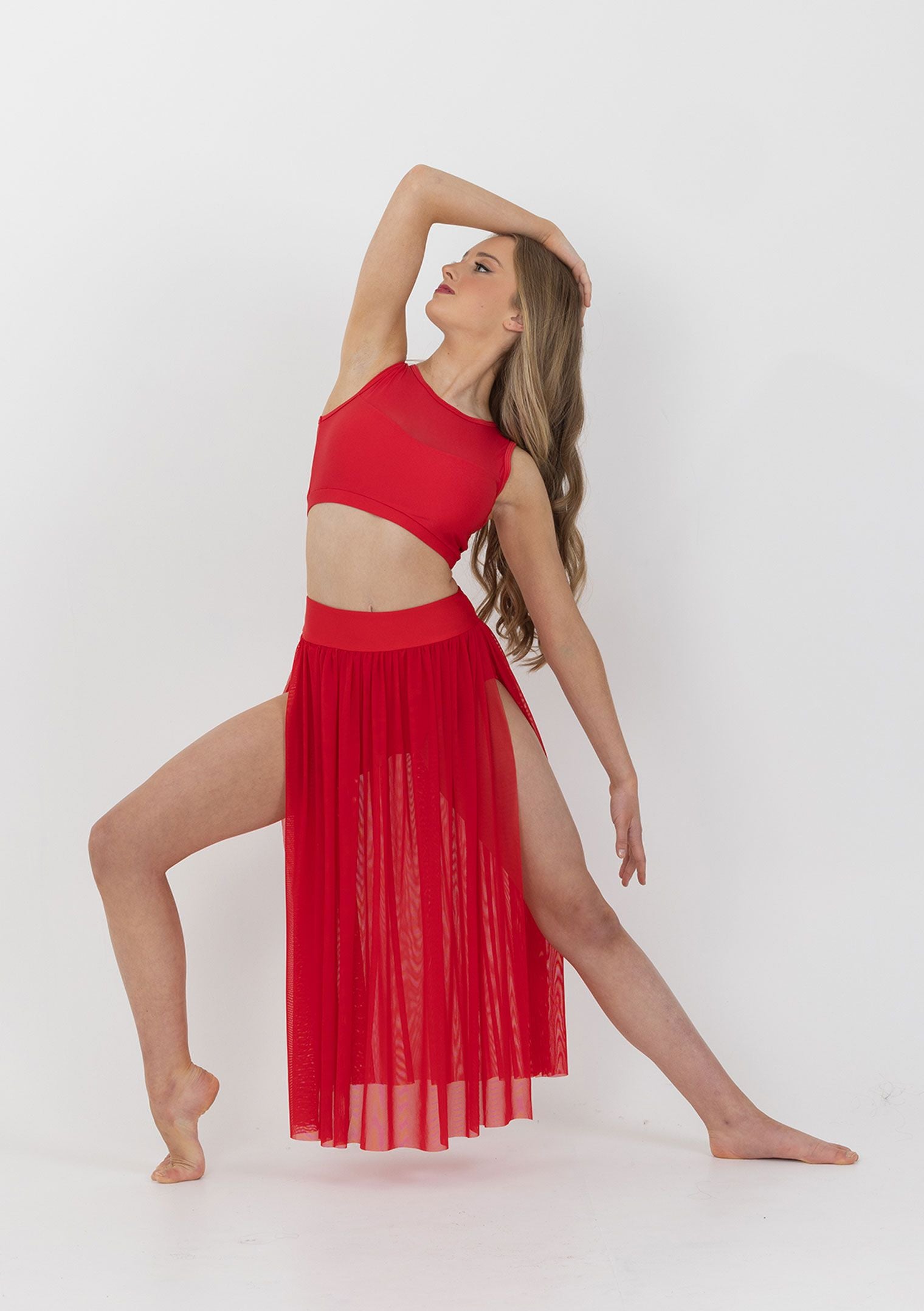 mesh lyrical skirt dance costume