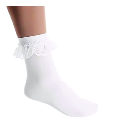 Lace Trim Socks - White  Dancewear Australia