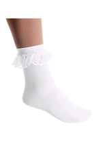 Lace Trim Socks - White