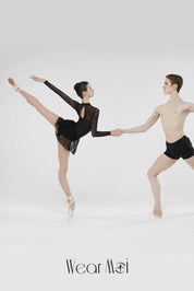 black mesh black dance leotard ballet