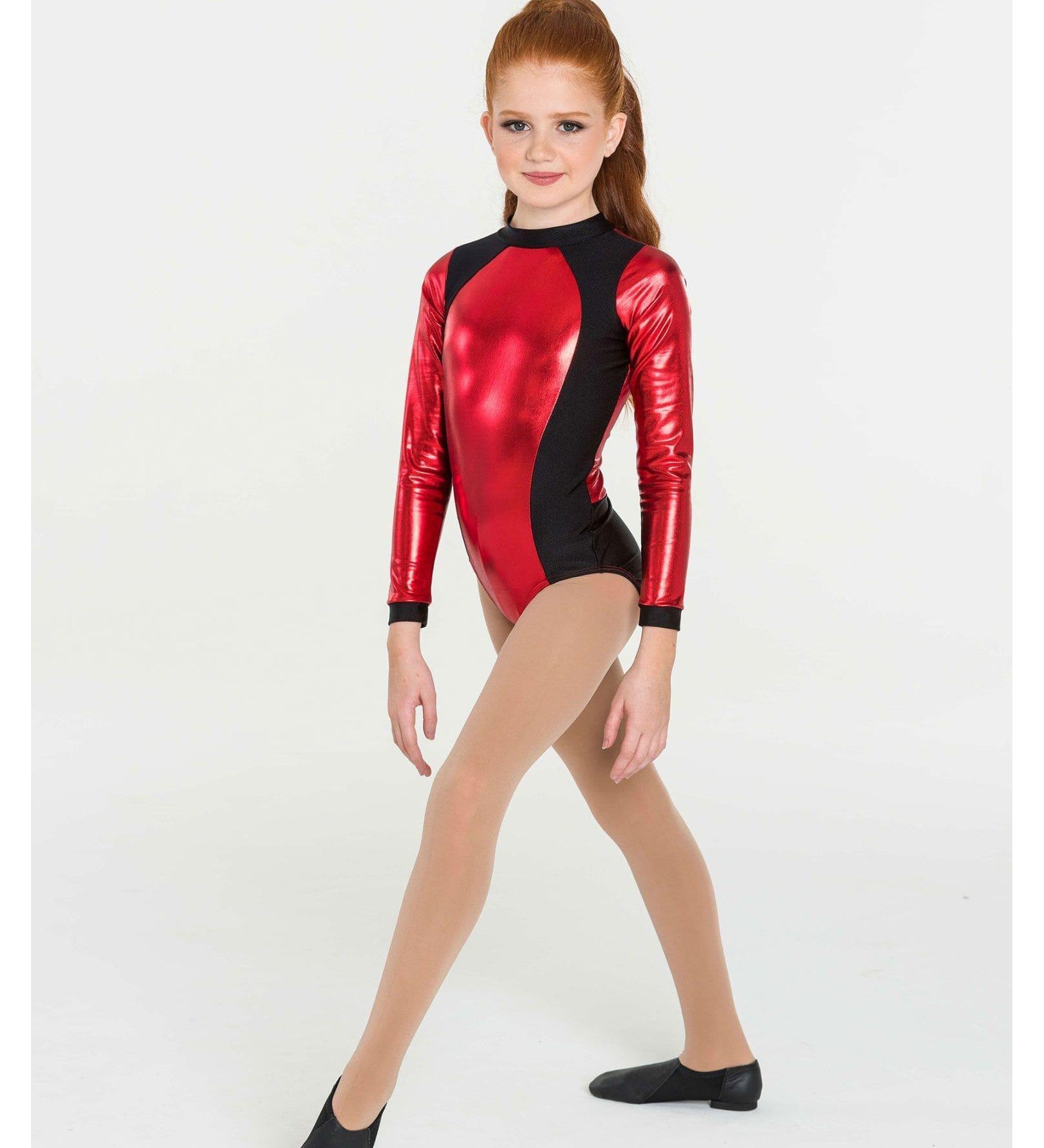 Metallic Warrior Leotard - Red  Dancewear Australia