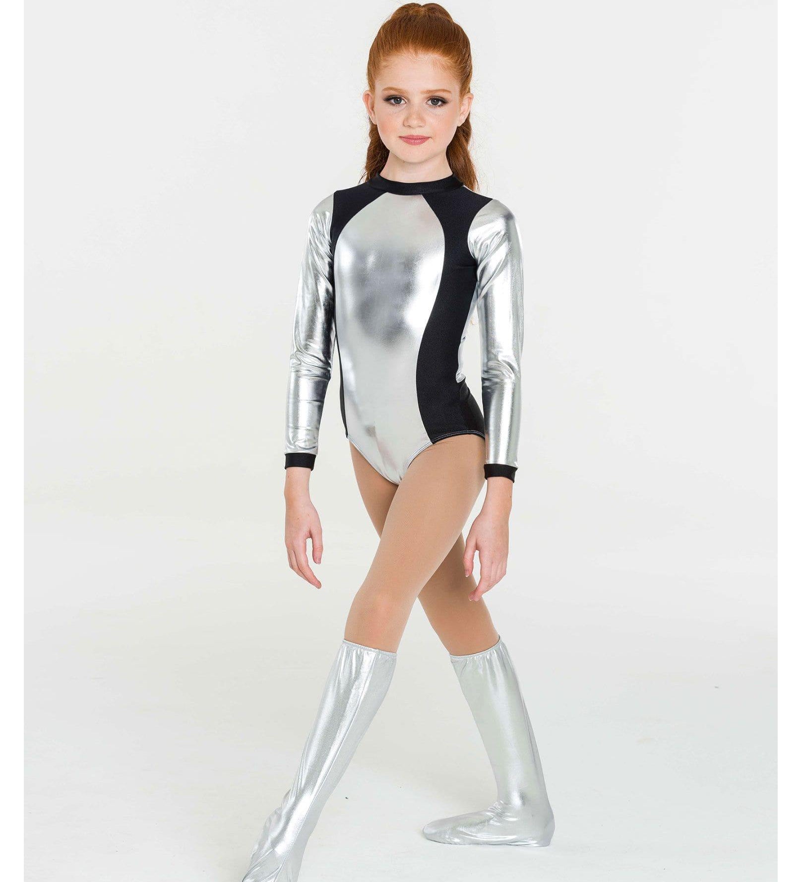 Metallic Warrior Leotard - Silver  Dancewear Australia