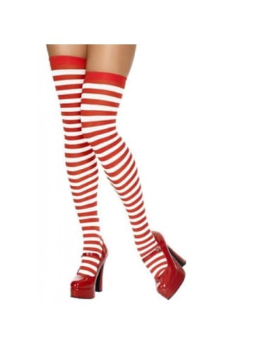 Over knee stockings - Red/White Stripes  Dancewear Australia