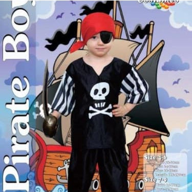 Pirate Boy 7-9  Dancewear Australia, fancy dress costume, pirate costume, pirate eye patch, childrens fancy dress, book week costume