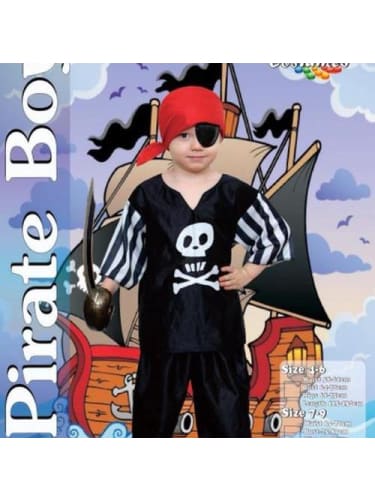 Pirate Boy 7-9  Dancewear Australia, fancy dress costume, pirate costume, pirate eye patch, childrens fancy dress, book week costume