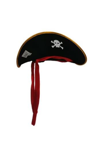 Pirate Hat - Black Gold Trim/Red Tie  Dancewear Australia