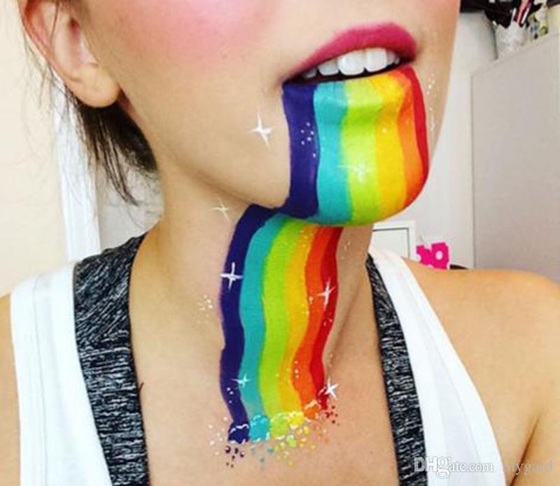 neon rainbow facepaint, australia