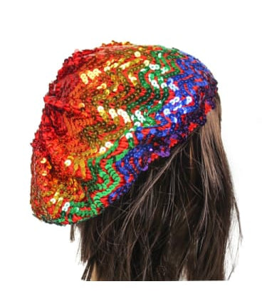 Rainbow Sequin Beret Hat  Dancewear Australia