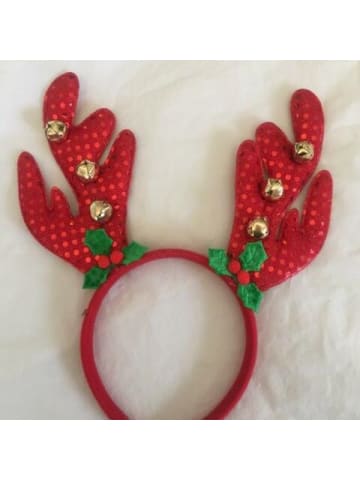 Reindeer Headband - Red Sparkle with Bells  Dancewear Australia