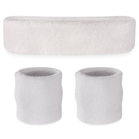 Neon Coloured Sweatband Set.  Set consists of 2 toweling wristbands and 1 toweling headband.  One size fits most, suitable for adults and children.  Featuring outrageous rainbow stripes this sweatband set makes a fun costume accessory for your retro 80s