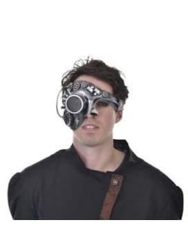 Steampunk Half Face Mask - Silver  Dancewear Australia