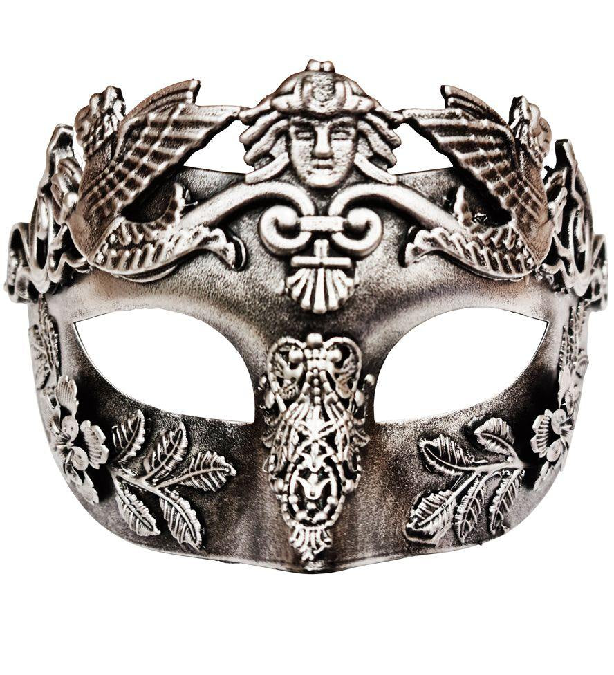 ‌Adult's Decorative Cicero Silver Ancient Roman Masqurade Mask