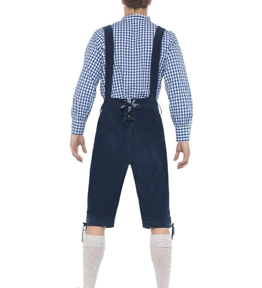 Traditional Deluxe Rutger Bavarian Costume, Blue, with Lederhosen & Shirt. Perfect for Oktoberfest or Beer Festivals. 