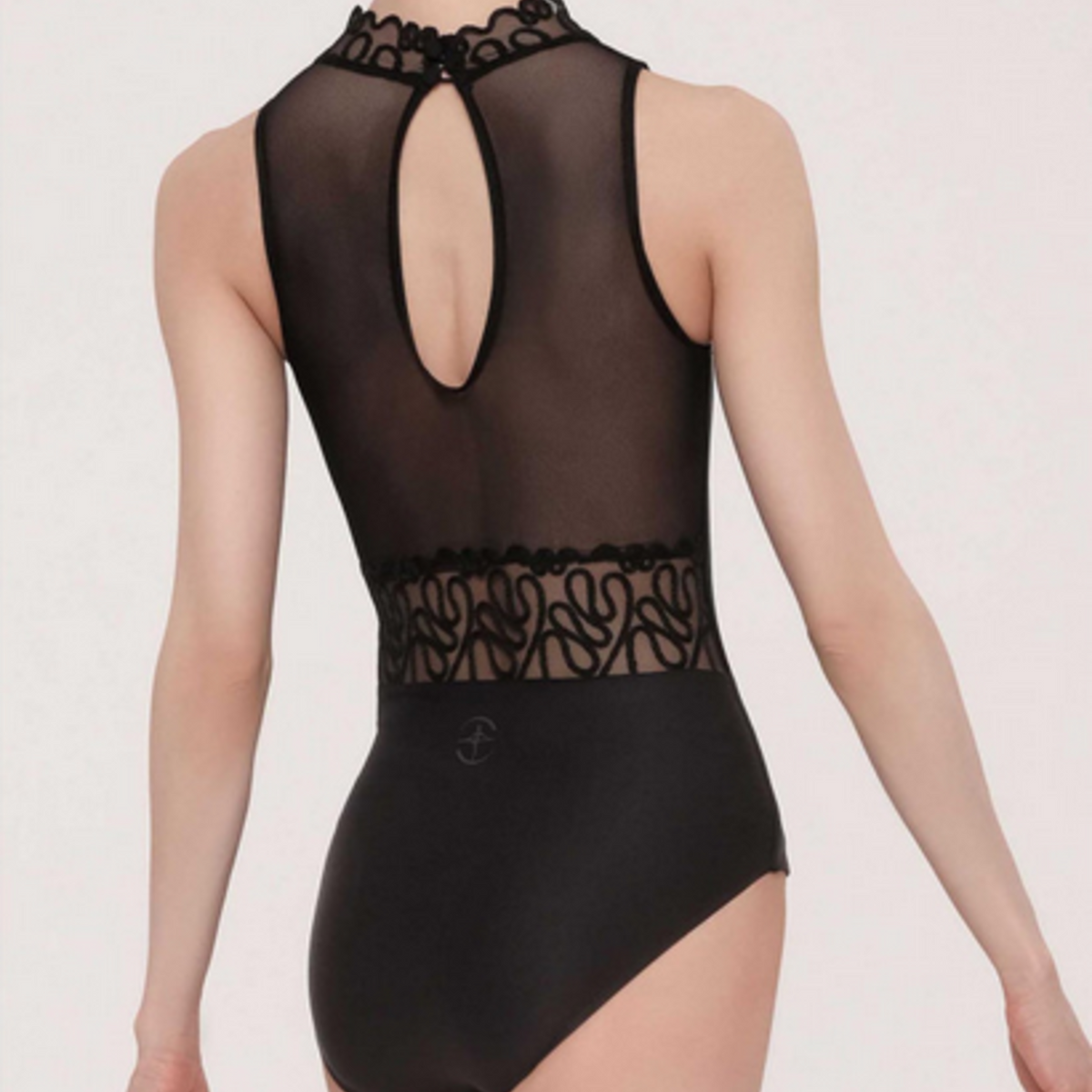 black halter neck leotard