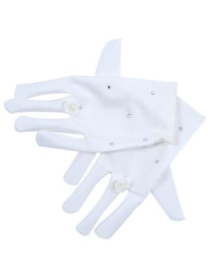 White Diamonte Gloves - childrens  Dancewear Australia
