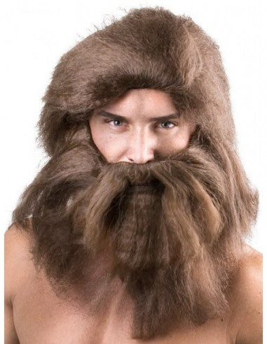 Caveman Wig & Beard adult costume