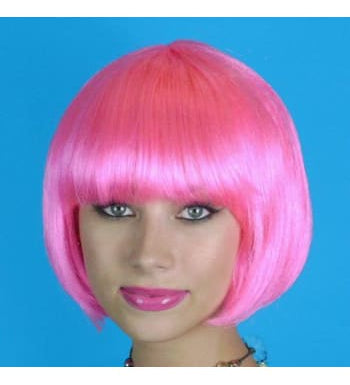 Wig - Pink bob with fringe  Dancewear Australia