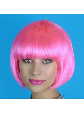 Wig - Pink bob with fringe  Dancewear Australia
