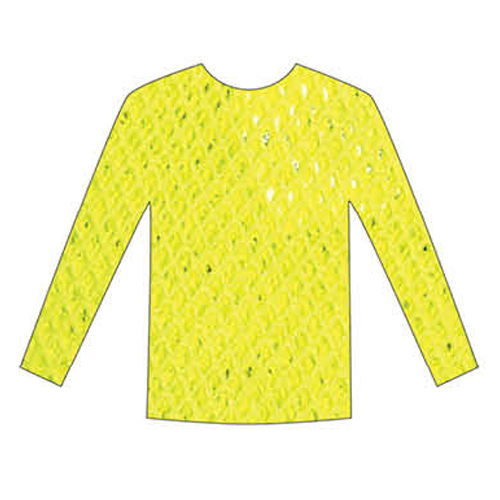 Long Sleeve Fishnet Top yellow 80 costume 